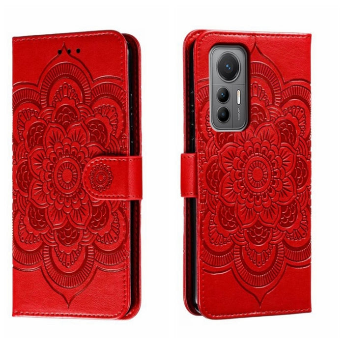 Estuche de cuero para teléfono con patrón de estampado Sun Mandala, For Xiaomi Redmi 10C, For Xiaomi Redmi 12C, For Xiaomi Redmi A1, For Xiaomi Redmi K50 Ultra, For Xiaomi Redmi K60, For Xiaomi Redmi Note 12 5G Global                                   ...
