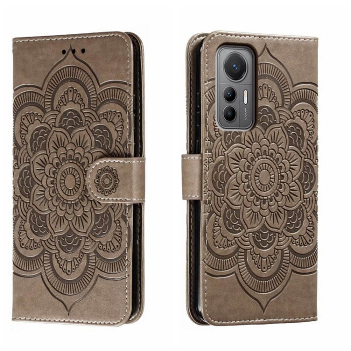 Estuche de cuero para teléfono con patrón de estampado Sun Mandala, For Xiaomi Redmi 10C, For Xiaomi Redmi 12C, For Xiaomi Redmi A1, For Xiaomi Redmi K50 Ultra, For Xiaomi Redmi K60, For Xiaomi Redmi Note 12 5G Global                                   ...