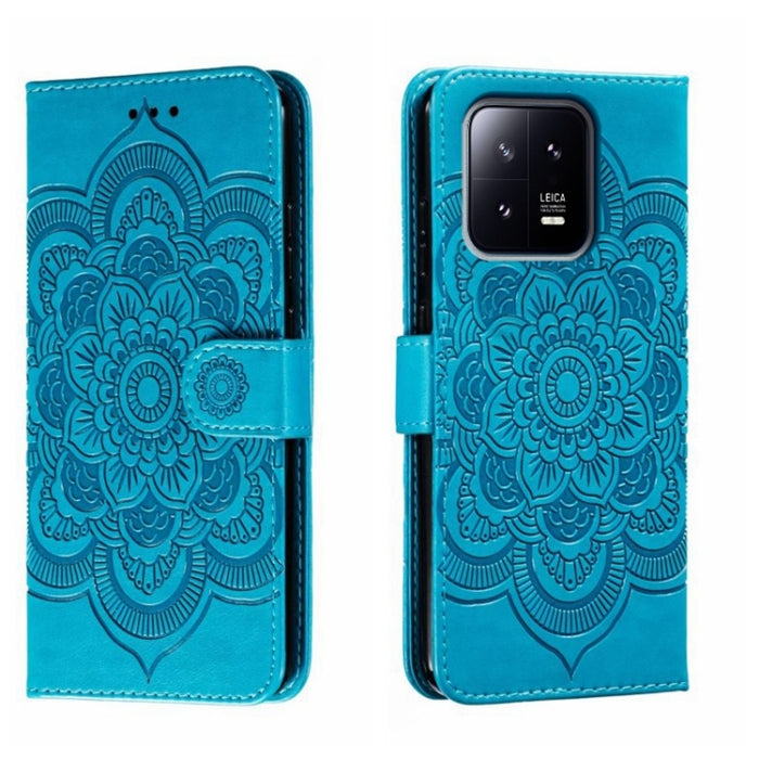 Estuche de cuero para teléfono con patrón de estampado Sun Mandala, For Xiaomi Redmi 10C, For Xiaomi Redmi 12C, For Xiaomi Redmi A1, For Xiaomi Redmi K50 Ultra, For Xiaomi Redmi K60, For Xiaomi Redmi Note 12 5G Global                                   ...