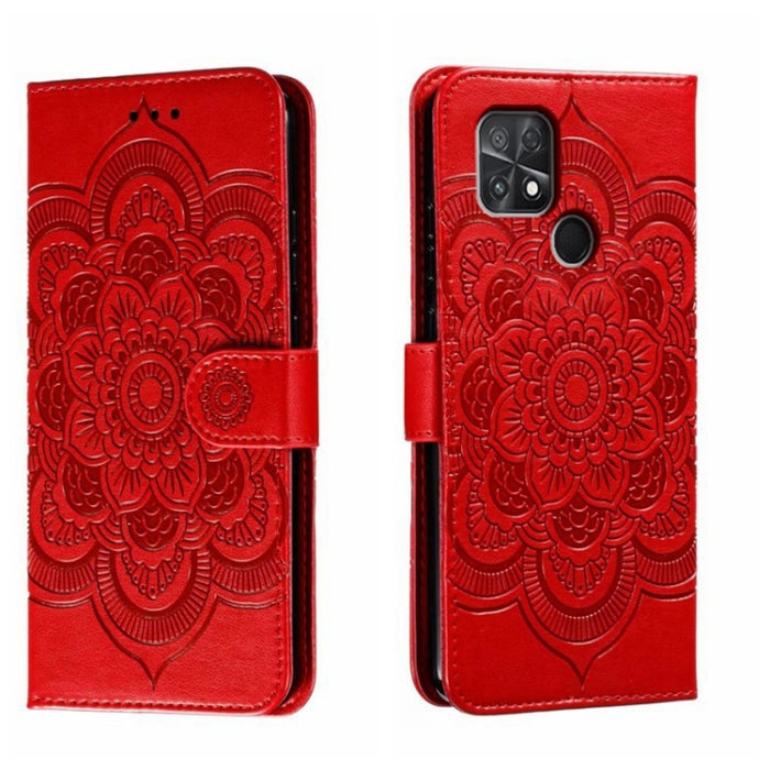 Estuche de cuero para teléfono con patrón de estampado Sun Mandala, For Xiaomi Redmi 10C, For Xiaomi Redmi 12C, For Xiaomi Redmi A1, For Xiaomi Redmi K50 Ultra, For Xiaomi Redmi K60, For Xiaomi Redmi Note 12 5G Global                                   ...