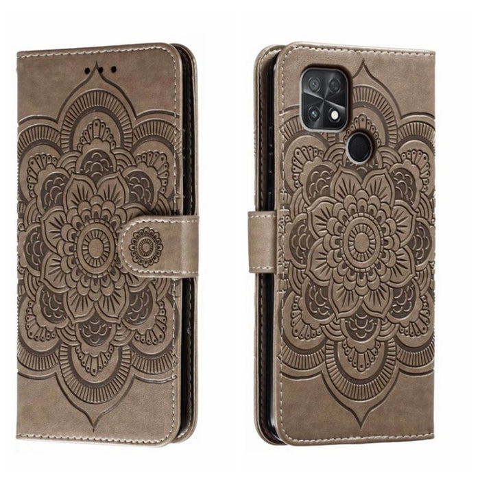 Estuche de cuero para teléfono con patrón de estampado Sun Mandala, For Xiaomi Redmi 10C, For Xiaomi Redmi 12C, For Xiaomi Redmi A1, For Xiaomi Redmi K50 Ultra, For Xiaomi Redmi K60, For Xiaomi Redmi Note 12 5G Global                                   ...