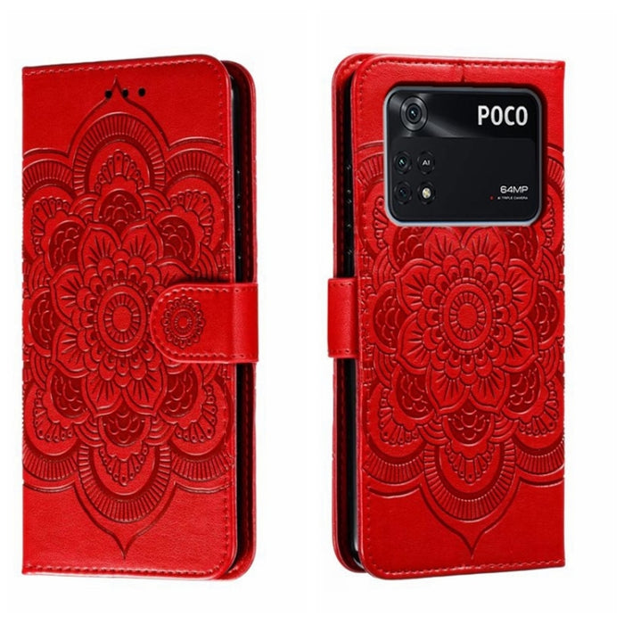 Estuche de cuero para teléfono con patrón de estampado Sun Mandala, For Xiaomi Redmi 10C, For Xiaomi Redmi 12C, For Xiaomi Redmi A1, For Xiaomi Redmi K50 Ultra, For Xiaomi Redmi K60, For Xiaomi Redmi Note 12 5G Global                                   ...