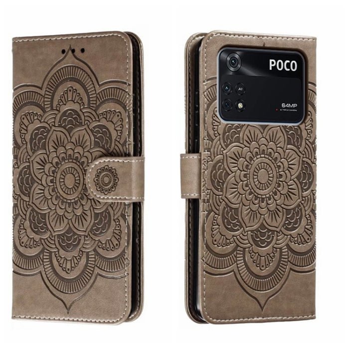 Estuche de cuero para teléfono con patrón de estampado Sun Mandala, For Xiaomi Redmi 10C, For Xiaomi Redmi 12C, For Xiaomi Redmi A1, For Xiaomi Redmi K50 Ultra, For Xiaomi Redmi K60, For Xiaomi Redmi Note 12 5G Global                                   ...