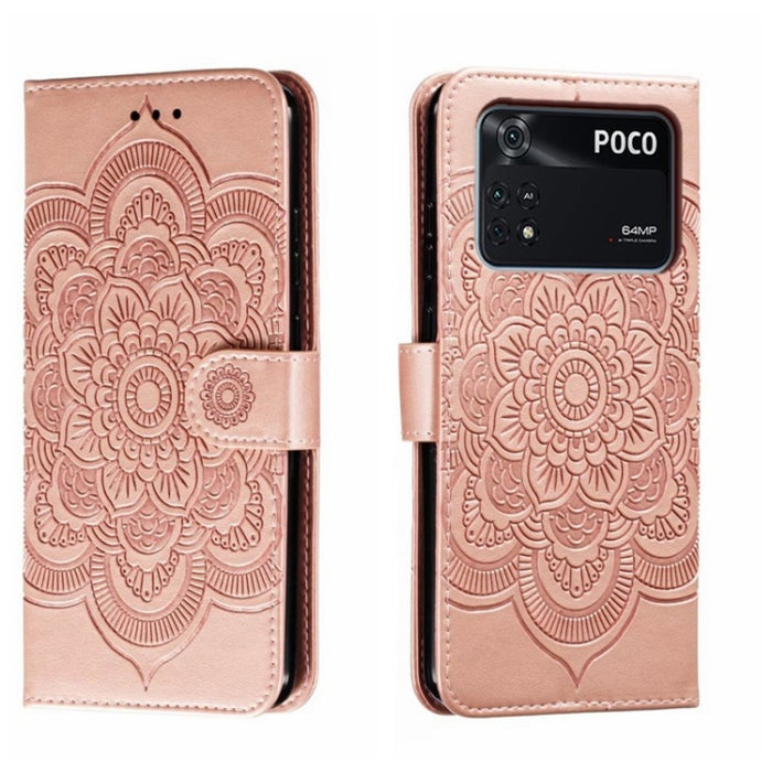 Estuche de cuero para teléfono con patrón de estampado Sun Mandala, For Xiaomi Redmi 10C, For Xiaomi Redmi 12C, For Xiaomi Redmi A1, For Xiaomi Redmi K50 Ultra, For Xiaomi Redmi K60, For Xiaomi Redmi Note 12 5G Global                                   ...