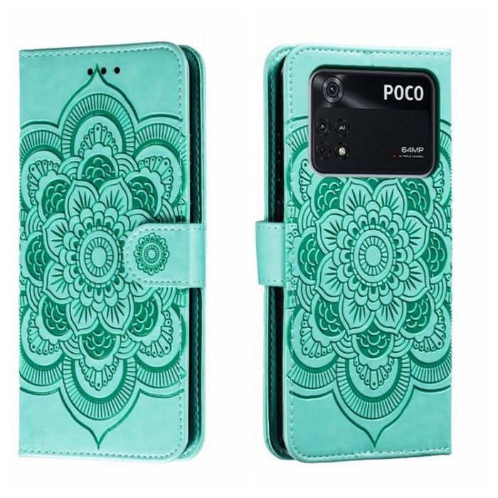 Estuche de cuero para teléfono con patrón de estampado Sun Mandala, For Xiaomi Redmi 10C, For Xiaomi Redmi 12C, For Xiaomi Redmi A1, For Xiaomi Redmi K50 Ultra, For Xiaomi Redmi K60, For Xiaomi Redmi Note 12 5G Global                                   ...
