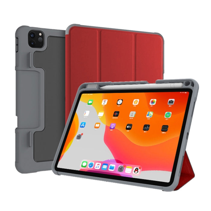 Mutural Horizontal Flip PC + TPU + PU Funda de cuero con soporte y ranura para bolígrafo