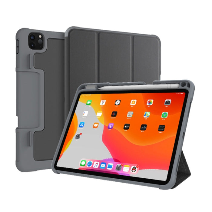 Mutural Horizontal Flip PC + TPU + PU Funda de cuero con soporte y ranura para bolígrafo