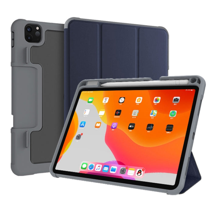 Mutural Horizontal Flip PC + TPU + PU Funda de cuero con soporte y ranura para bolígrafo