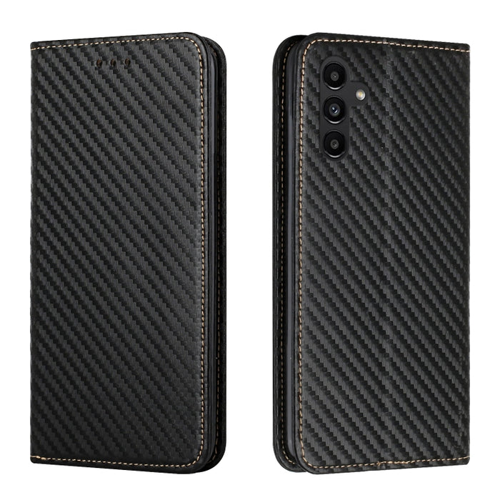 Caja de teléfono de cuero con tapa magnética de textura de fibra de carbono, For Samsung Galaxy A24 4G, For Xiaomi Redmi 12C, For Xiaomi Redmi Note 12 4G Global, For Xiaomi Redmi Note 12 5G Global/Poco X5, For Xiaomi Redmi Note 12 Pro 5G/Poco X5 Pro