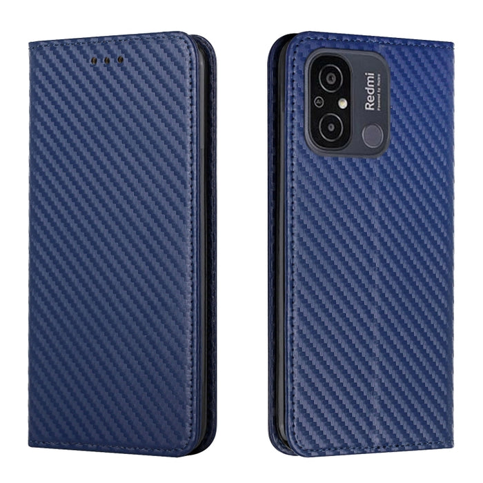 Caja de teléfono de cuero con tapa magnética de textura de fibra de carbono, For Samsung Galaxy A24 4G, For Xiaomi Redmi 12C, For Xiaomi Redmi Note 12 4G Global, For Xiaomi Redmi Note 12 5G Global/Poco X5, For Xiaomi Redmi Note 12 Pro 5G/Poco X5 Pro
