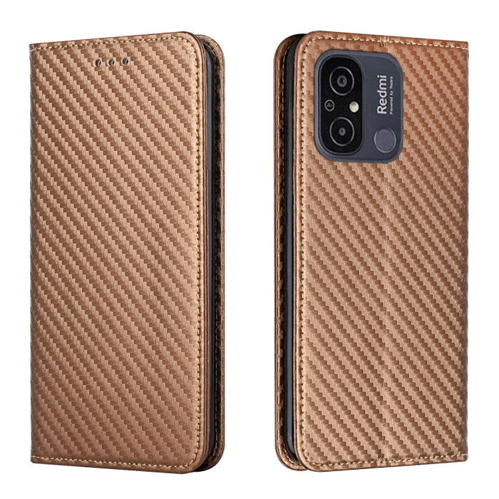 Caja de teléfono de cuero con tapa magnética de textura de fibra de carbono, For Samsung Galaxy A24 4G, For Xiaomi Redmi 12C, For Xiaomi Redmi Note 12 4G Global, For Xiaomi Redmi Note 12 5G Global/Poco X5, For Xiaomi Redmi Note 12 Pro 5G/Poco X5 Pro