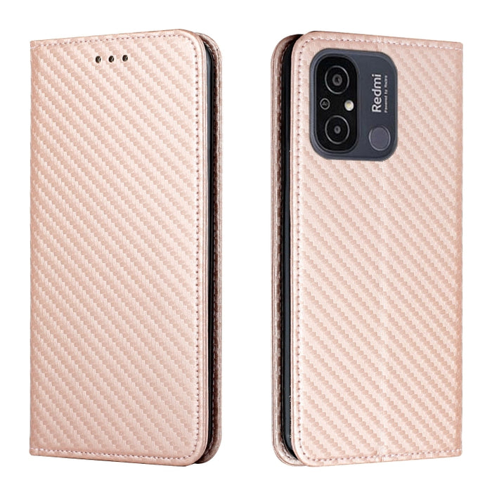 Caja de teléfono de cuero con tapa magnética de textura de fibra de carbono, For Samsung Galaxy A24 4G, For Xiaomi Redmi 12C, For Xiaomi Redmi Note 12 4G Global, For Xiaomi Redmi Note 12 5G Global/Poco X5, For Xiaomi Redmi Note 12 Pro 5G/Poco X5 Pro