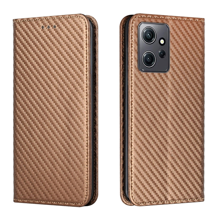 Caja de teléfono de cuero con tapa magnética de textura de fibra de carbono, For Samsung Galaxy A24 4G, For Xiaomi Redmi 12C, For Xiaomi Redmi Note 12 4G Global, For Xiaomi Redmi Note 12 5G Global/Poco X5, For Xiaomi Redmi Note 12 Pro 5G/Poco X5 Pro