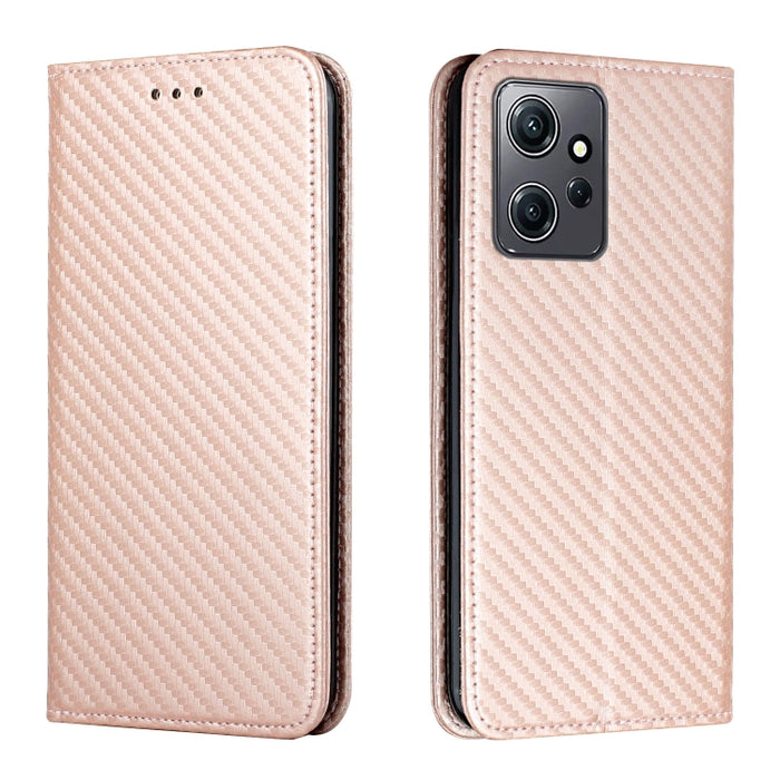 Caja de teléfono de cuero con tapa magnética de textura de fibra de carbono, For Samsung Galaxy A24 4G, For Xiaomi Redmi 12C, For Xiaomi Redmi Note 12 4G Global, For Xiaomi Redmi Note 12 5G Global/Poco X5, For Xiaomi Redmi Note 12 Pro 5G/Poco X5 Pro