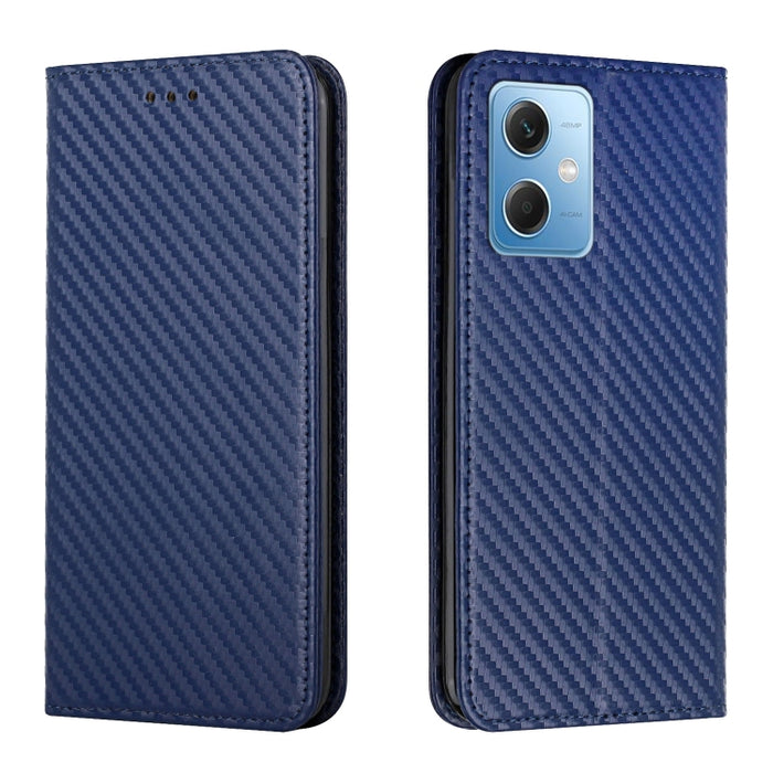 Caja de teléfono de cuero con tapa magnética de textura de fibra de carbono, For Samsung Galaxy A24 4G, For Xiaomi Redmi 12C, For Xiaomi Redmi Note 12 4G Global, For Xiaomi Redmi Note 12 5G Global/Poco X5, For Xiaomi Redmi Note 12 Pro 5G/Poco X5 Pro