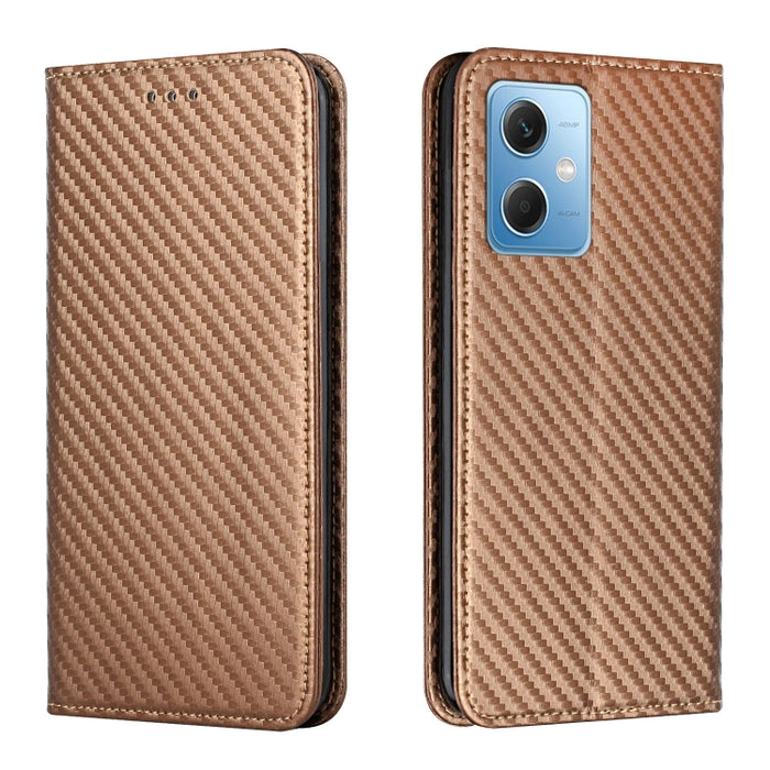 Caja de teléfono de cuero con tapa magnética de textura de fibra de carbono, For Samsung Galaxy A24 4G, For Xiaomi Redmi 12C, For Xiaomi Redmi Note 12 4G Global, For Xiaomi Redmi Note 12 5G Global/Poco X5, For Xiaomi Redmi Note 12 Pro 5G/Poco X5 Pro