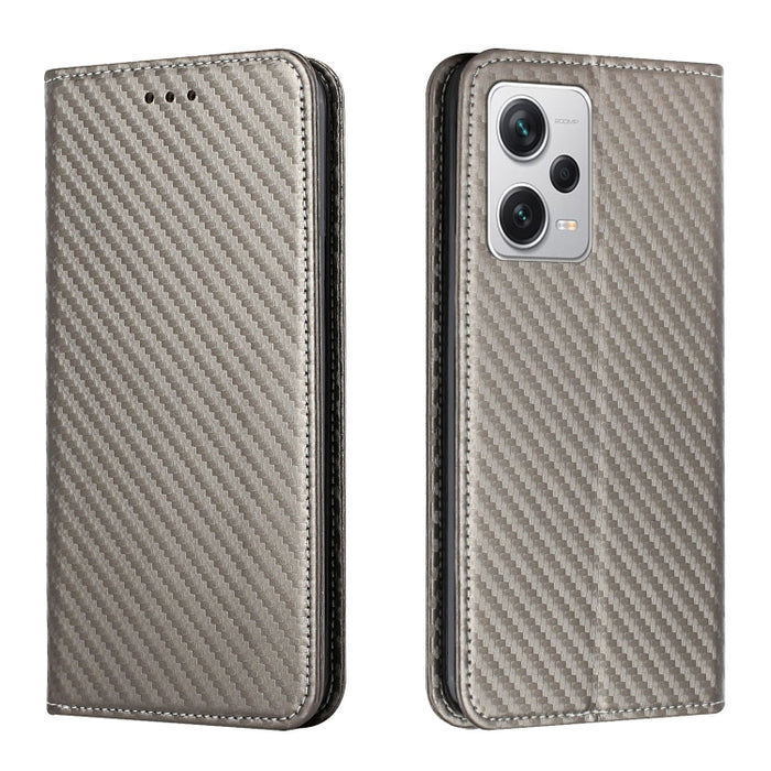 Caja de teléfono de cuero con tapa magnética de textura de fibra de carbono, For Samsung Galaxy A24 4G, For Xiaomi Redmi 12C, For Xiaomi Redmi Note 12 4G Global, For Xiaomi Redmi Note 12 5G Global/Poco X5, For Xiaomi Redmi Note 12 Pro 5G/Poco X5 Pro