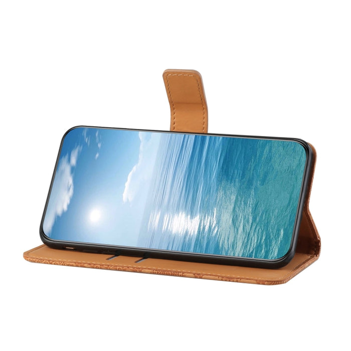 Estuche para teléfono de cuero con patrón en relieve de estilo étnico, For Samsung Galaxy A24 4G, For Xiaomi Redmi 12C, For Xiaomi Redmi Note 12 4G Global, For Xiaomi Redmi Note 12 5G Global/Poco X5, For Xiaomi Redmi Note 12 Pro 5G/Poco X5 Pro