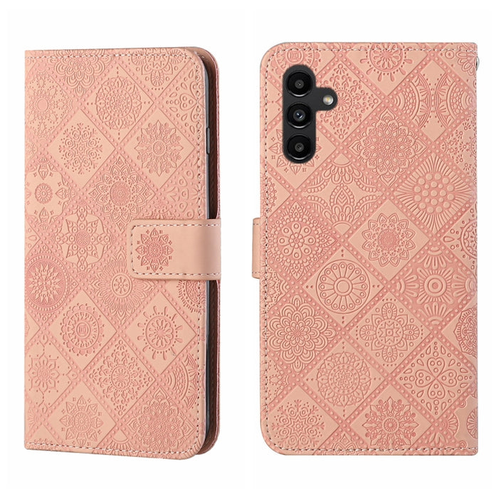 Estuche para teléfono de cuero con patrón en relieve de estilo étnico, For Samsung Galaxy A24 4G, For Xiaomi Redmi 12C, For Xiaomi Redmi Note 12 4G Global, For Xiaomi Redmi Note 12 5G Global/Poco X5, For Xiaomi Redmi Note 12 Pro 5G/Poco X5 Pro