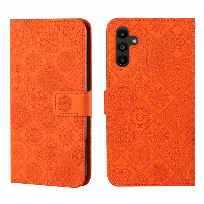 Estuche para teléfono de cuero con patrón en relieve de estilo étnico, For Samsung Galaxy A24 4G, For Xiaomi Redmi 12C, For Xiaomi Redmi Note 12 4G Global, For Xiaomi Redmi Note 12 5G Global/Poco X5, For Xiaomi Redmi Note 12 Pro 5G/Poco X5 Pro