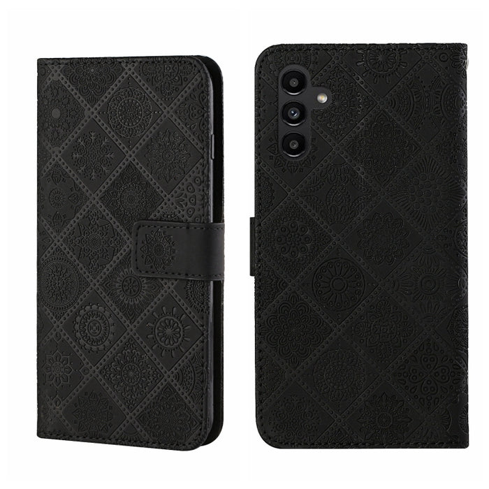 Estuche para teléfono de cuero con patrón en relieve de estilo étnico, For Samsung Galaxy A24 4G, For Xiaomi Redmi 12C, For Xiaomi Redmi Note 12 4G Global, For Xiaomi Redmi Note 12 5G Global/Poco X5, For Xiaomi Redmi Note 12 Pro 5G/Poco X5 Pro