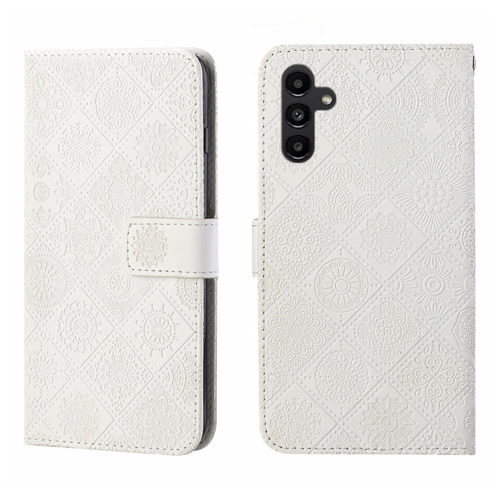 Estuche para teléfono de cuero con patrón en relieve de estilo étnico, For Samsung Galaxy A24 4G, For Xiaomi Redmi 12C, For Xiaomi Redmi Note 12 4G Global, For Xiaomi Redmi Note 12 5G Global/Poco X5, For Xiaomi Redmi Note 12 Pro 5G/Poco X5 Pro