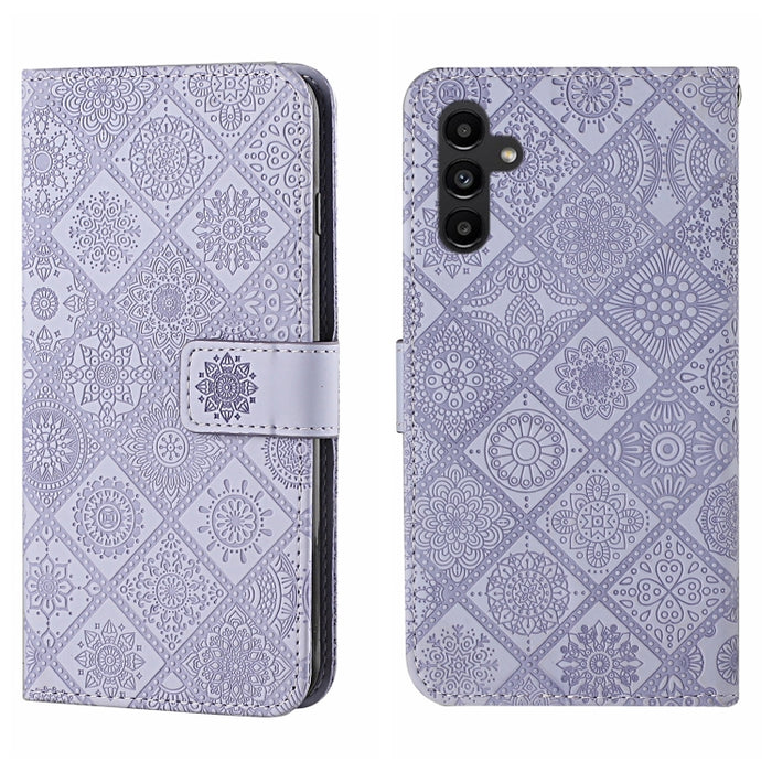Estuche para teléfono de cuero con patrón en relieve de estilo étnico, For Samsung Galaxy A24 4G, For Xiaomi Redmi 12C, For Xiaomi Redmi Note 12 4G Global, For Xiaomi Redmi Note 12 5G Global/Poco X5, For Xiaomi Redmi Note 12 Pro 5G/Poco X5 Pro