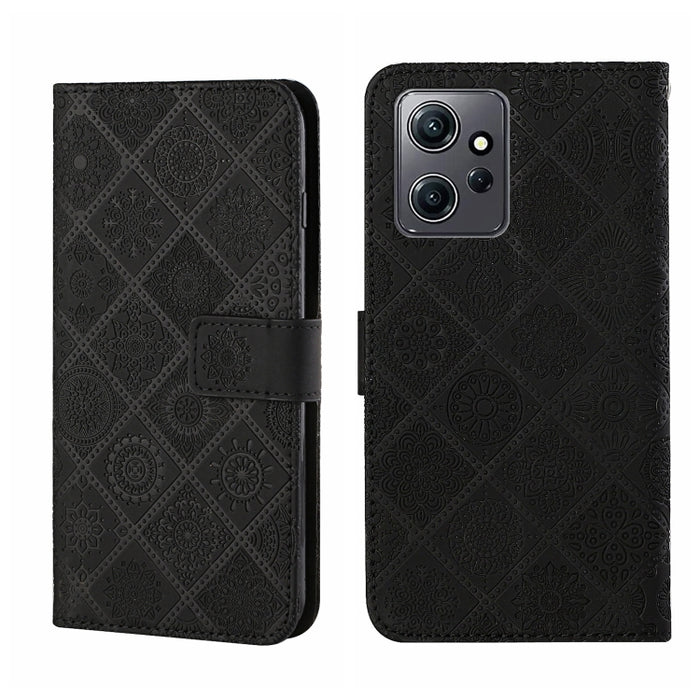Estuche para teléfono de cuero con patrón en relieve de estilo étnico, For Samsung Galaxy A24 4G, For Xiaomi Redmi 12C, For Xiaomi Redmi Note 12 4G Global, For Xiaomi Redmi Note 12 5G Global/Poco X5, For Xiaomi Redmi Note 12 Pro 5G/Poco X5 Pro
