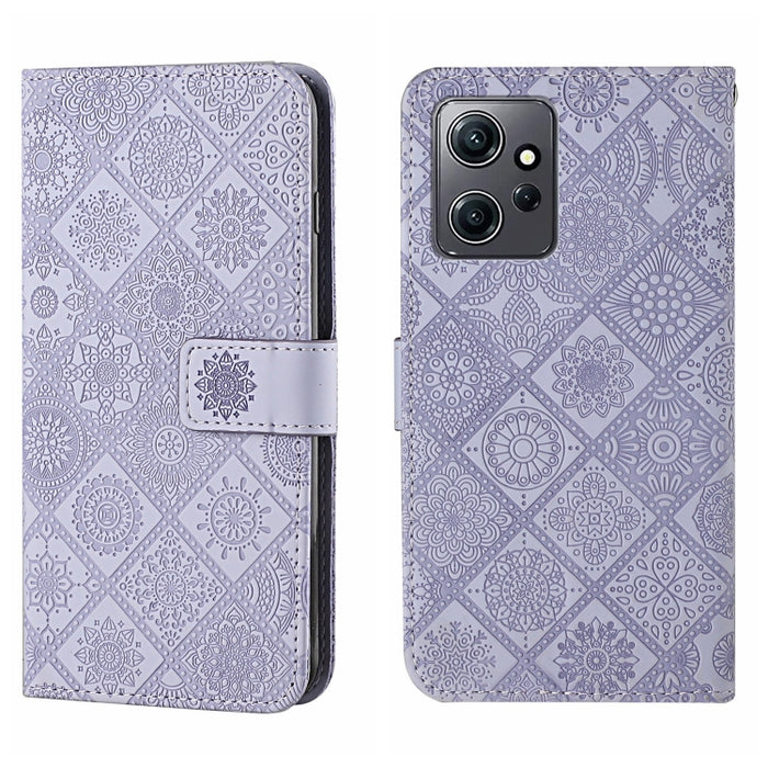 Estuche para teléfono de cuero con patrón en relieve de estilo étnico, For Samsung Galaxy A24 4G, For Xiaomi Redmi 12C, For Xiaomi Redmi Note 12 4G Global, For Xiaomi Redmi Note 12 5G Global/Poco X5, For Xiaomi Redmi Note 12 Pro 5G/Poco X5 Pro