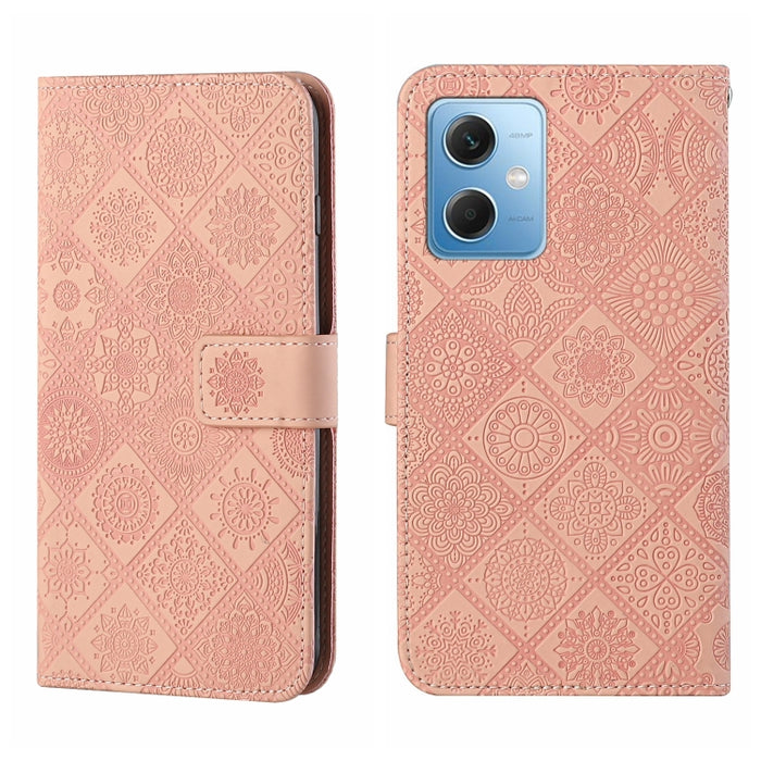 Estuche para teléfono de cuero con patrón en relieve de estilo étnico, For Samsung Galaxy A24 4G, For Xiaomi Redmi 12C, For Xiaomi Redmi Note 12 4G Global, For Xiaomi Redmi Note 12 5G Global/Poco X5, For Xiaomi Redmi Note 12 Pro 5G/Poco X5 Pro
