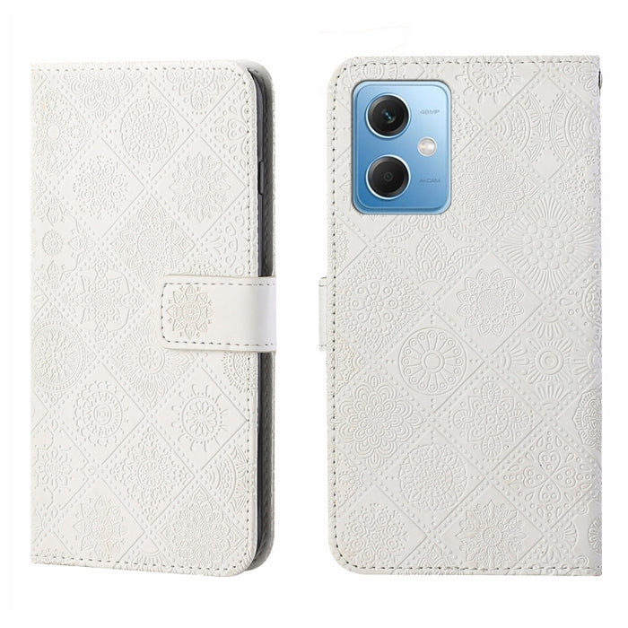 Estuche para teléfono de cuero con patrón en relieve de estilo étnico, For Samsung Galaxy A24 4G, For Xiaomi Redmi 12C, For Xiaomi Redmi Note 12 4G Global, For Xiaomi Redmi Note 12 5G Global/Poco X5, For Xiaomi Redmi Note 12 Pro 5G/Poco X5 Pro