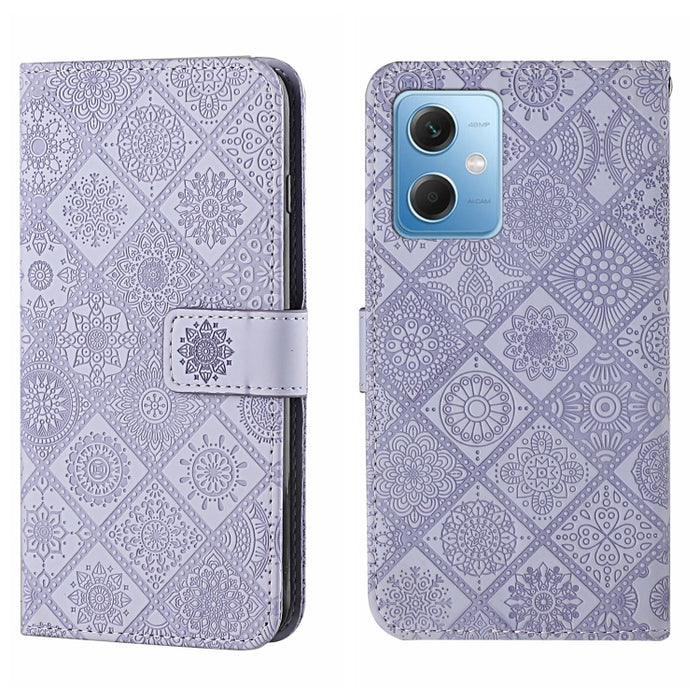 Estuche para teléfono de cuero con patrón en relieve de estilo étnico, For Samsung Galaxy A24 4G, For Xiaomi Redmi 12C, For Xiaomi Redmi Note 12 4G Global, For Xiaomi Redmi Note 12 5G Global/Poco X5, For Xiaomi Redmi Note 12 Pro 5G/Poco X5 Pro
