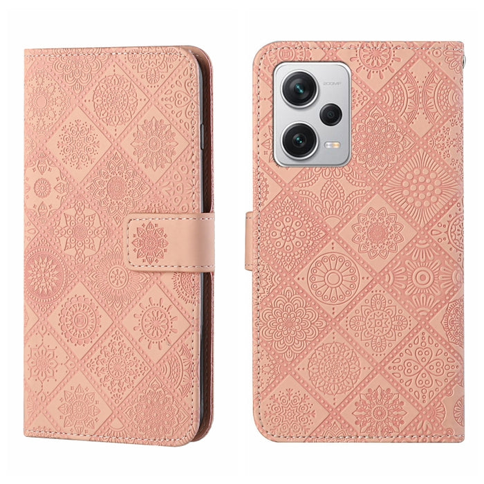 Estuche para teléfono de cuero con patrón en relieve de estilo étnico, For Samsung Galaxy A24 4G, For Xiaomi Redmi 12C, For Xiaomi Redmi Note 12 4G Global, For Xiaomi Redmi Note 12 5G Global/Poco X5, For Xiaomi Redmi Note 12 Pro 5G/Poco X5 Pro