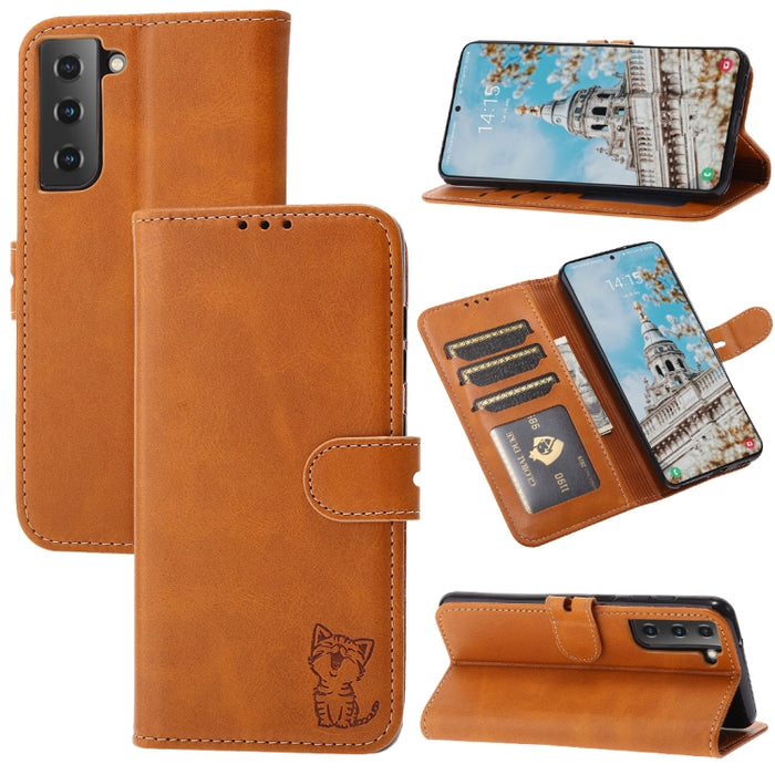 Funda de cuero para teléfono con diseño de gato feliz en relieve, For Xiaomi Redmi Note 12 5G Global, For Xiaomi Redmi Note 12 Pro 5G Global, For Xiaomi Redmi Note 12 Pro+ 5G Global, For Xiaomi 12T/12T Pro/Redmi K50 Ultra, For Xiaomi 13, For Xiaomi 13 ...