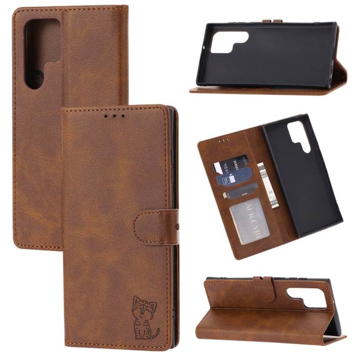 Funda de cuero para teléfono con diseño de gato feliz en relieve, For Xiaomi Redmi Note 12 5G Global, For Xiaomi Redmi Note 12 Pro 5G Global, For Xiaomi Redmi Note 12 Pro+ 5G Global, For Xiaomi 12T/12T Pro/Redmi K50 Ultra, For Xiaomi 13, For Xiaomi 13 ...