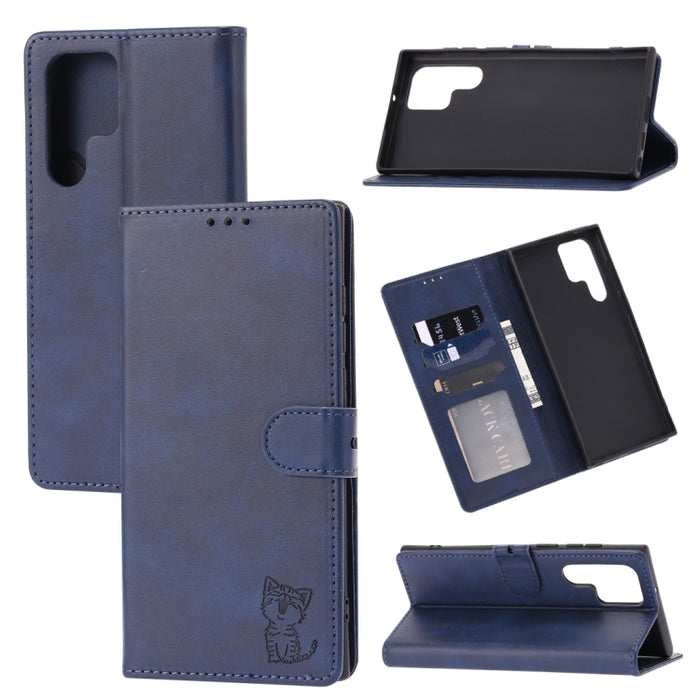 Funda de cuero para teléfono con diseño de gato feliz en relieve, For Xiaomi Redmi Note 12 5G Global, For Xiaomi Redmi Note 12 Pro 5G Global, For Xiaomi Redmi Note 12 Pro+ 5G Global, For Xiaomi 12T/12T Pro/Redmi K50 Ultra, For Xiaomi 13, For Xiaomi 13 ...