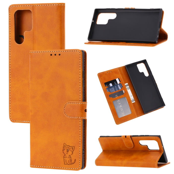 Funda de cuero para teléfono con diseño de gato feliz en relieve, For Xiaomi Redmi Note 12 5G Global, For Xiaomi Redmi Note 12 Pro 5G Global, For Xiaomi Redmi Note 12 Pro+ 5G Global, For Xiaomi 12T/12T Pro/Redmi K50 Ultra, For Xiaomi 13, For Xiaomi 13 ...