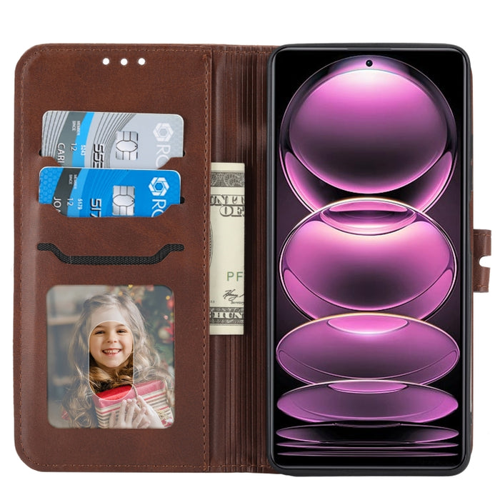 Funda de cuero para teléfono con diseño de gato feliz en relieve, For Xiaomi Redmi Note 12 4G Global
