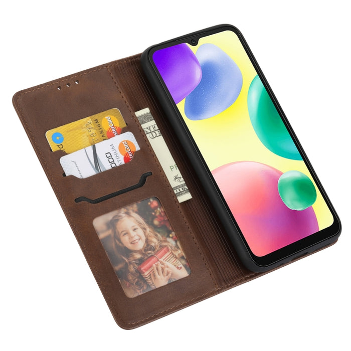 Funda de cuero para teléfono con diseño de gato feliz en relieve, For Xiaomi Redmi 12C, For Samsung Galaxy A24 4G