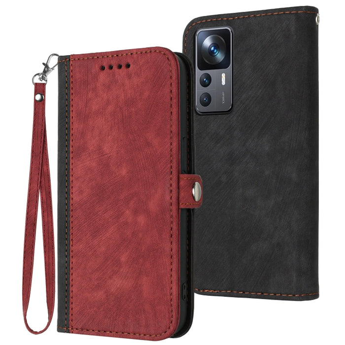 Caja de teléfono de cuero con correa de mano de doble pliegue con hebilla lateral, For Xiaomi 12T / 12T Pro / Redmi K50 Ultra, For Xiaomi Redmi A1+, For Samsung Galaxy A04 / A04e, For Samsung Galaxy A54 5G