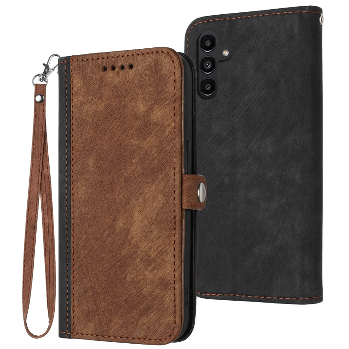 Caja de teléfono de cuero con correa de mano de doble pliegue con hebilla lateral, For Xiaomi 12T / 12T Pro / Redmi K50 Ultra, For Xiaomi Redmi A1+, For Samsung Galaxy A04 / A04e, For Samsung Galaxy A54 5G