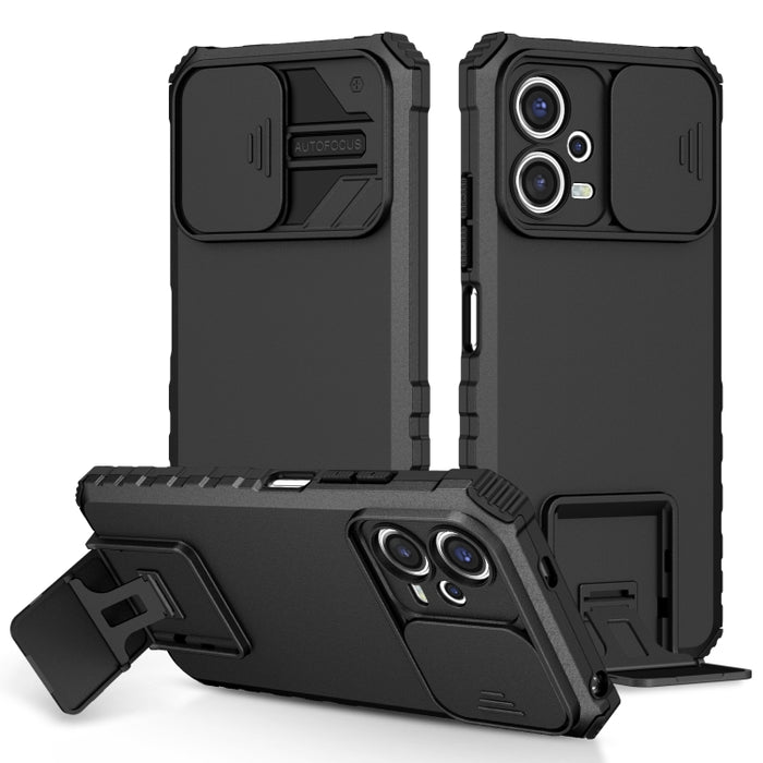 Estuche para teléfono Camshield deslizante con soporte estereoscópico, For Xiaomi Redmi Note 12 5G / Poco X5, For Xiaomi Redmi Note 12 Pro 5G / Poco X5 Pro