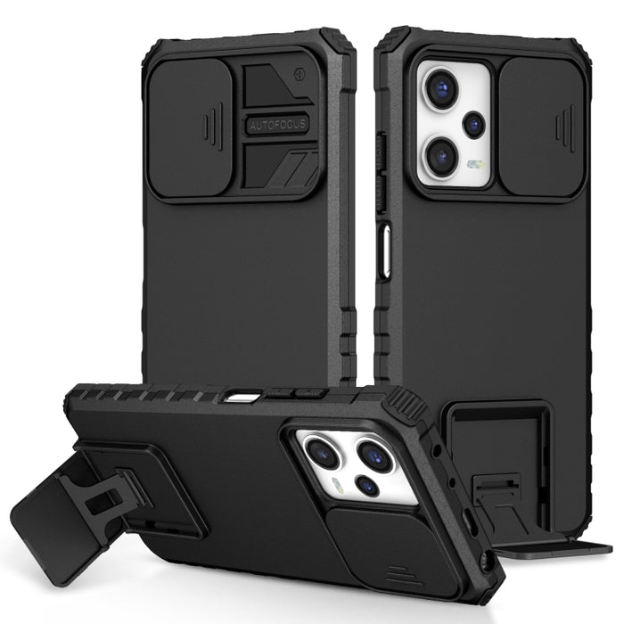 Estuche para teléfono Camshield deslizante con soporte estereoscópico, For Xiaomi Redmi Note 12 5G / Poco X5, For Xiaomi Redmi Note 12 Pro 5G / Poco X5 Pro