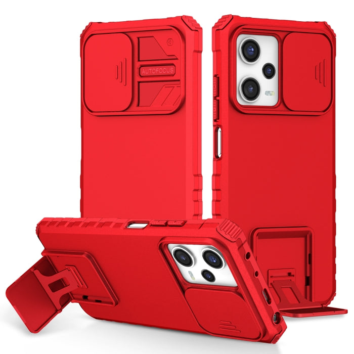 Estuche para teléfono Camshield deslizante con soporte estereoscópico, For Xiaomi Redmi Note 12 5G / Poco X5, For Xiaomi Redmi Note 12 Pro 5G / Poco X5 Pro