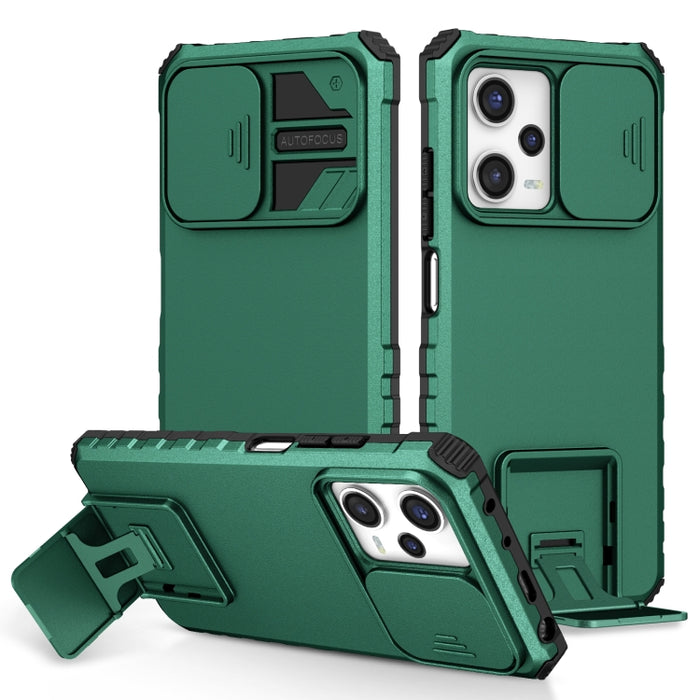 Estuche para teléfono Camshield deslizante con soporte estereoscópico, For Xiaomi Redmi Note 12 5G / Poco X5, For Xiaomi Redmi Note 12 Pro 5G / Poco X5 Pro