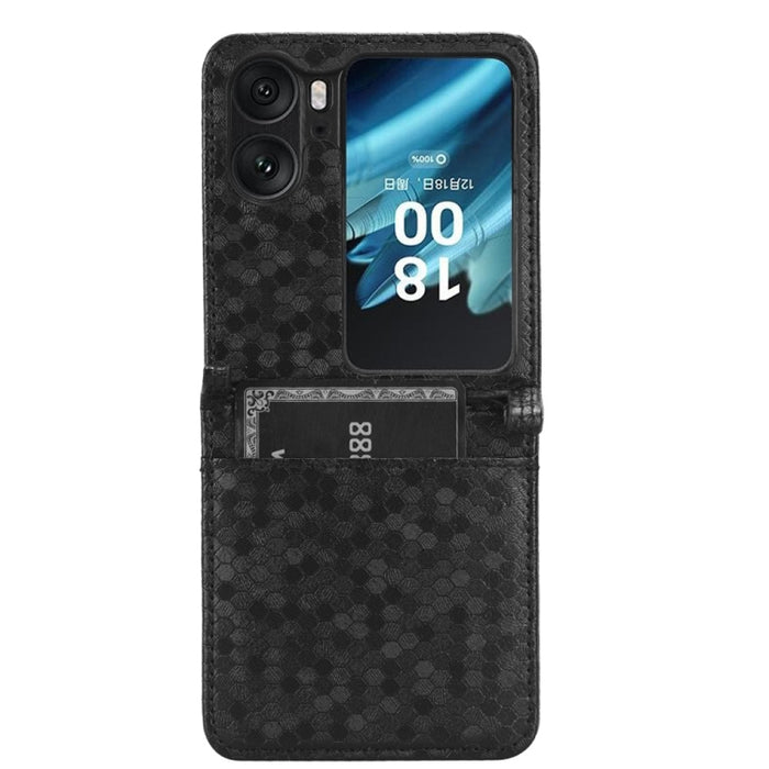 Estuche para teléfono de cuero con textura de punto de panal, For OPPO Find N2 Flip, For OPPO Find N2, For Realme C55 4G, For Realme V30 / V30T 5G, For TCL 403, For vivo V27e / S16e, For Nokia G22 4G, For Samsung Galaxy A24 4G                          ...