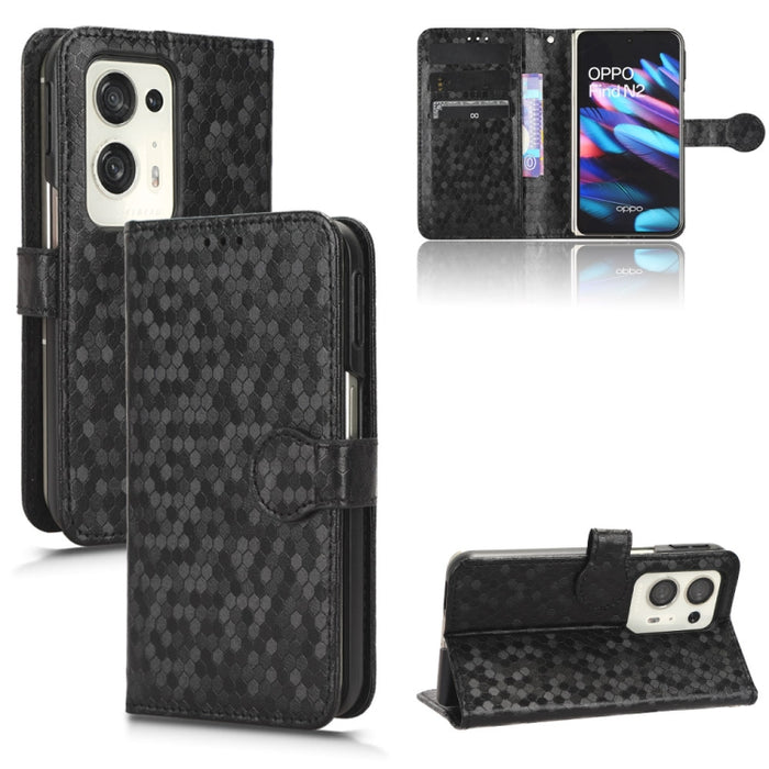 Estuche para teléfono de cuero con textura de punto de panal, For OPPO Find N2 Flip, For OPPO Find N2, For Realme C55 4G, For Realme V30 / V30T 5G, For TCL 403, For vivo V27e / S16e, For Nokia G22 4G, For Samsung Galaxy A24 4G                          ...