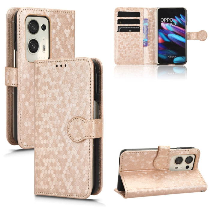 Estuche para teléfono de cuero con textura de punto de panal, For OPPO Find N2 Flip, For OPPO Find N2, For Realme C55 4G, For Realme V30 / V30T 5G, For TCL 403, For vivo V27e / S16e, For Nokia G22 4G, For Samsung Galaxy A24 4G                          ...