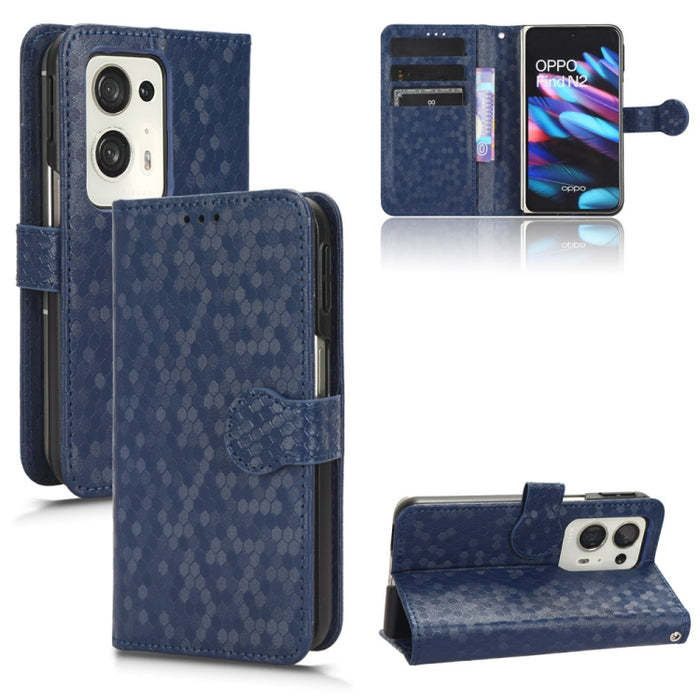 Estuche para teléfono de cuero con textura de punto de panal, For OPPO Find N2 Flip, For OPPO Find N2, For Realme C55 4G, For Realme V30 / V30T 5G, For TCL 403, For vivo V27e / S16e, For Nokia G22 4G, For Samsung Galaxy A24 4G                          ...