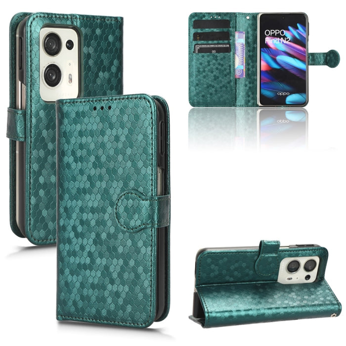Estuche para teléfono de cuero con textura de punto de panal, For OPPO Find N2 Flip, For OPPO Find N2, For Realme C55 4G, For Realme V30 / V30T 5G, For TCL 403, For vivo V27e / S16e, For Nokia G22 4G, For Samsung Galaxy A24 4G                          ...